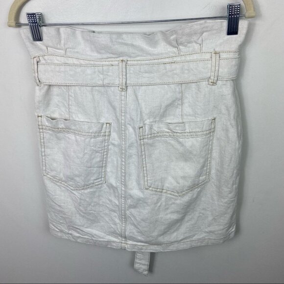 NWT Free People Splendour Oatmeal Paperbag Waist Skirt Off White Size 6 Bohemian - Picture 10 of 15